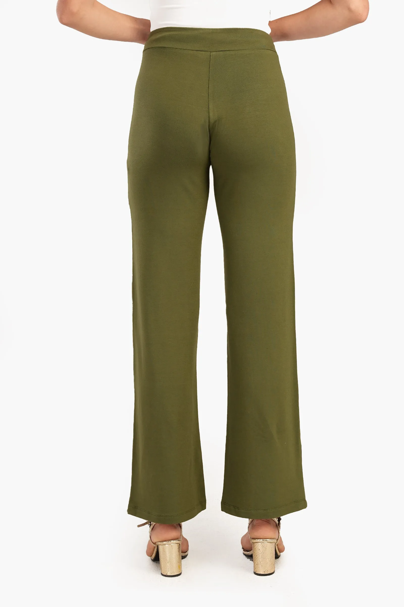 Straight Cut Solid Pants