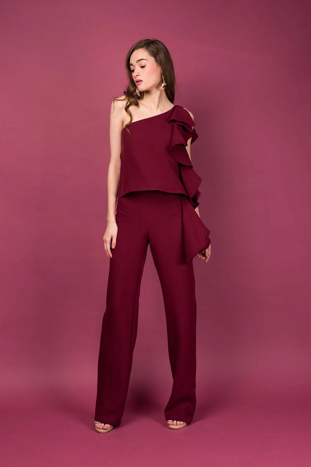Straight Cut Trouser (Plum)