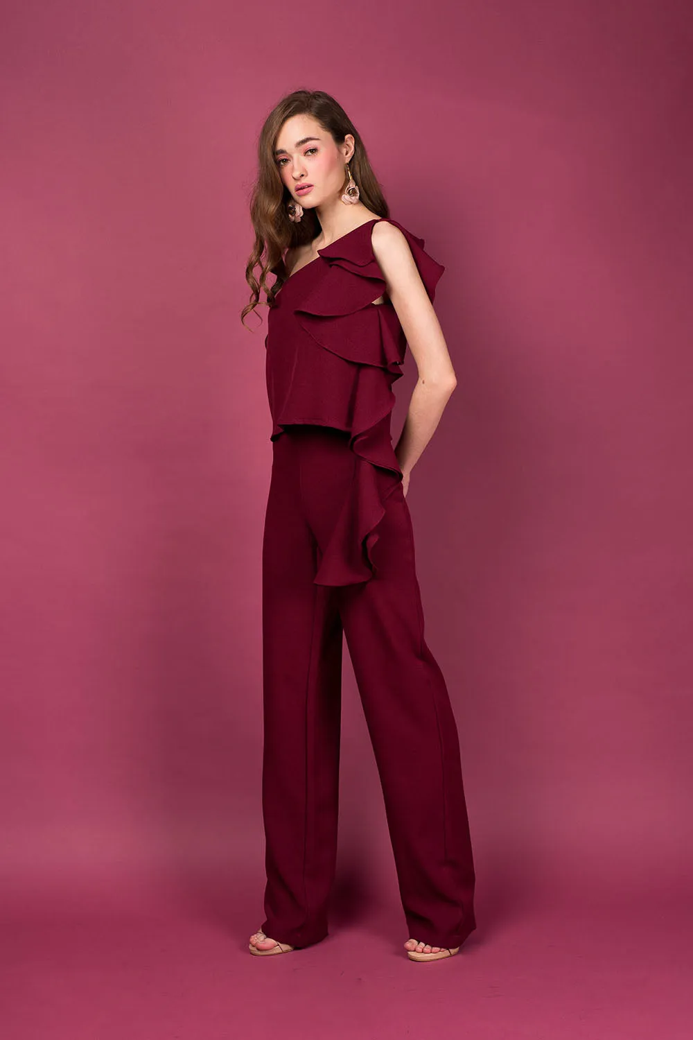Straight Cut Trouser (Plum)