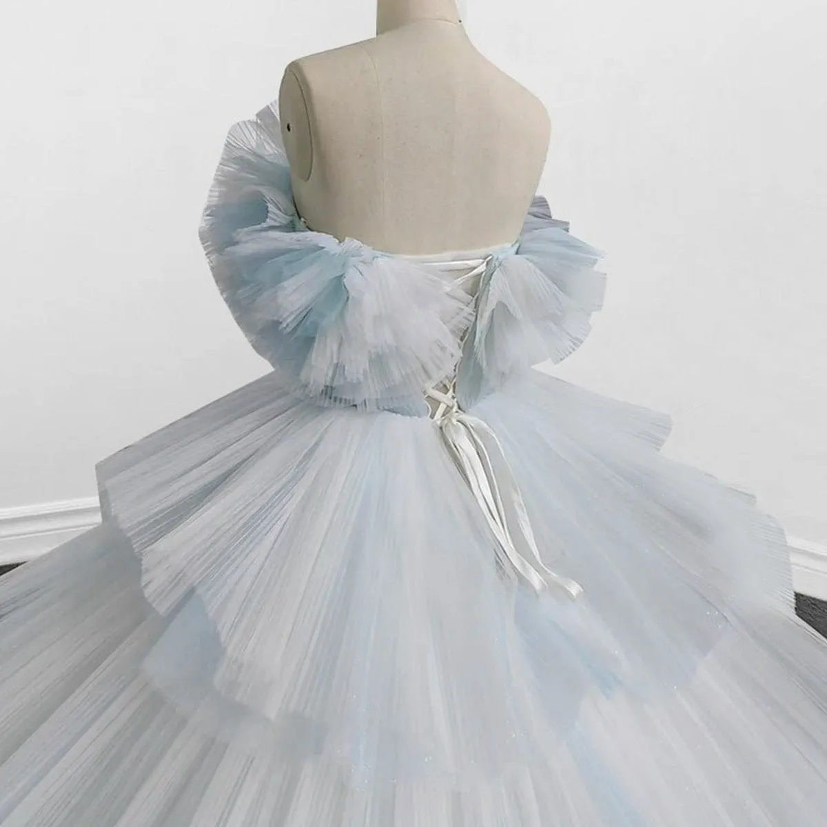 Strapless Quinceanera Dresses Ruffles Ball Gown Evening Dresses