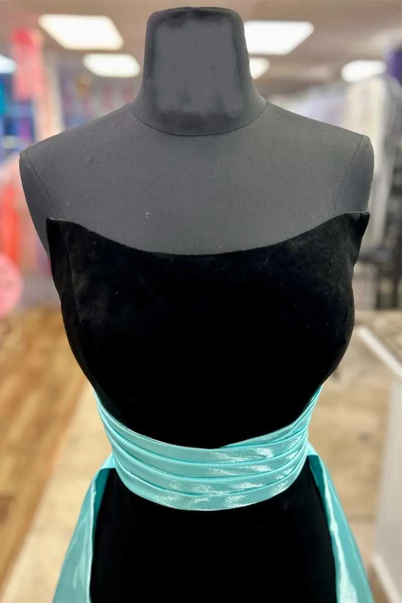 Strapless Velvet Homecoming Dresses with Train