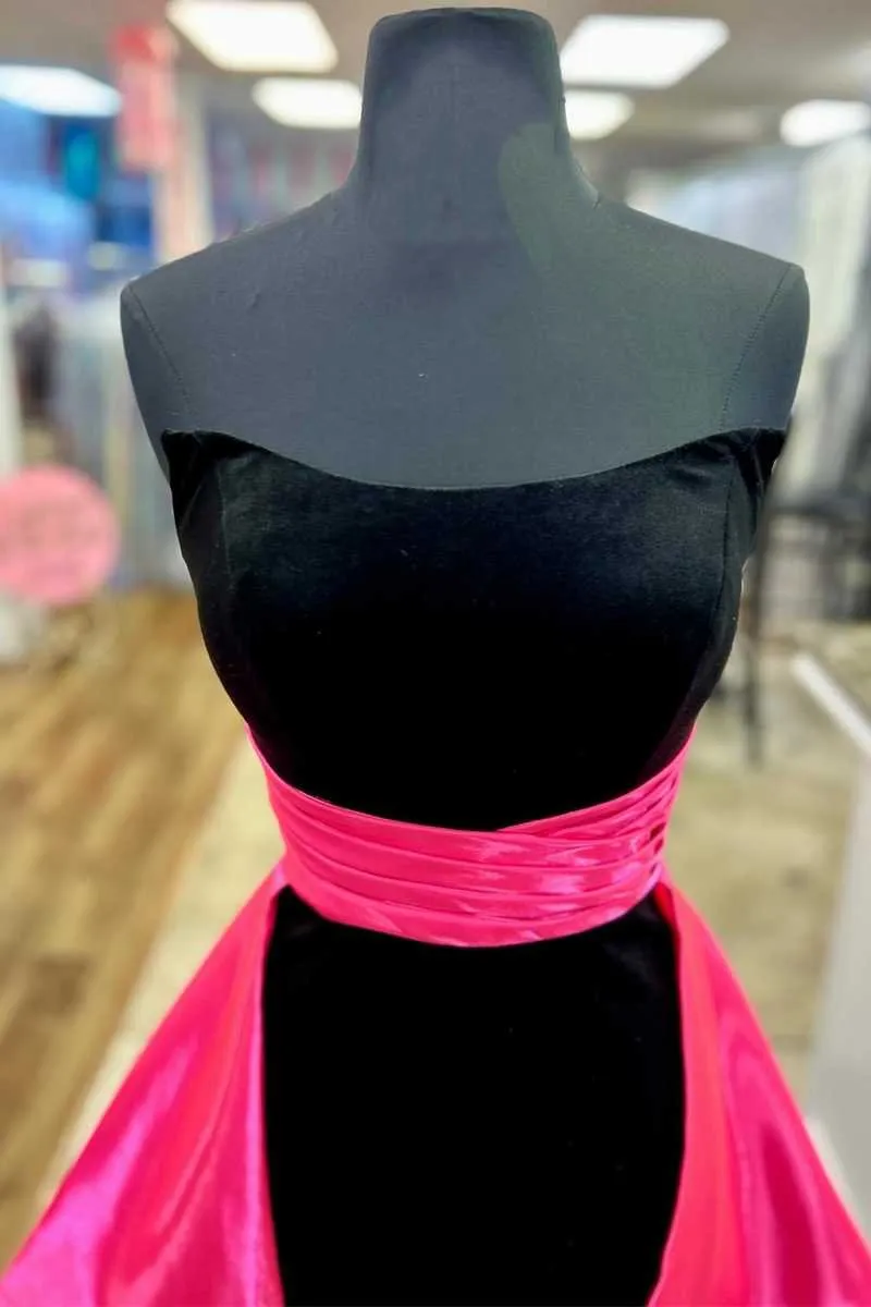 Strapless Velvet Homecoming Dresses with Train