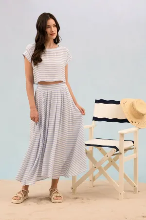 Striped Crop Top & Skirt Set