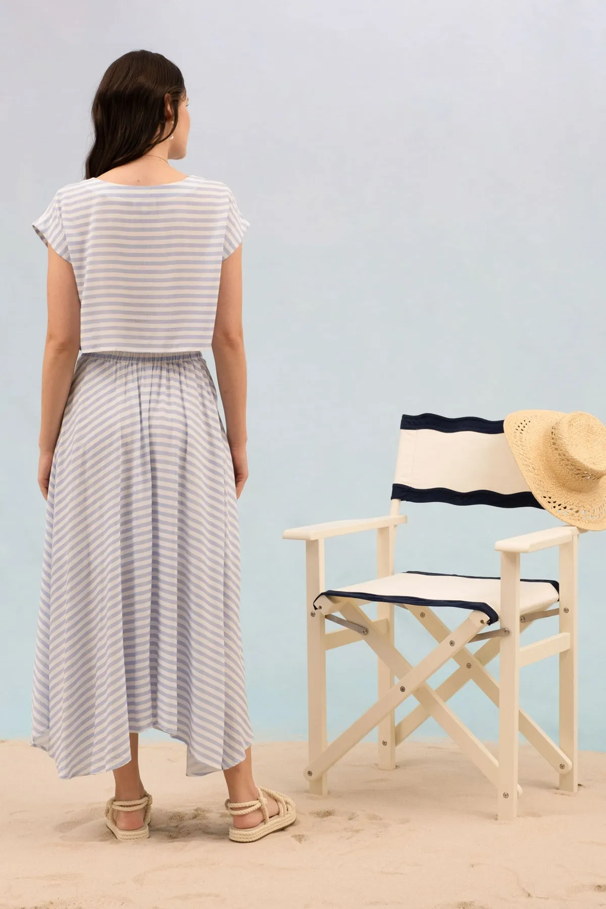 Striped Crop Top & Skirt Set