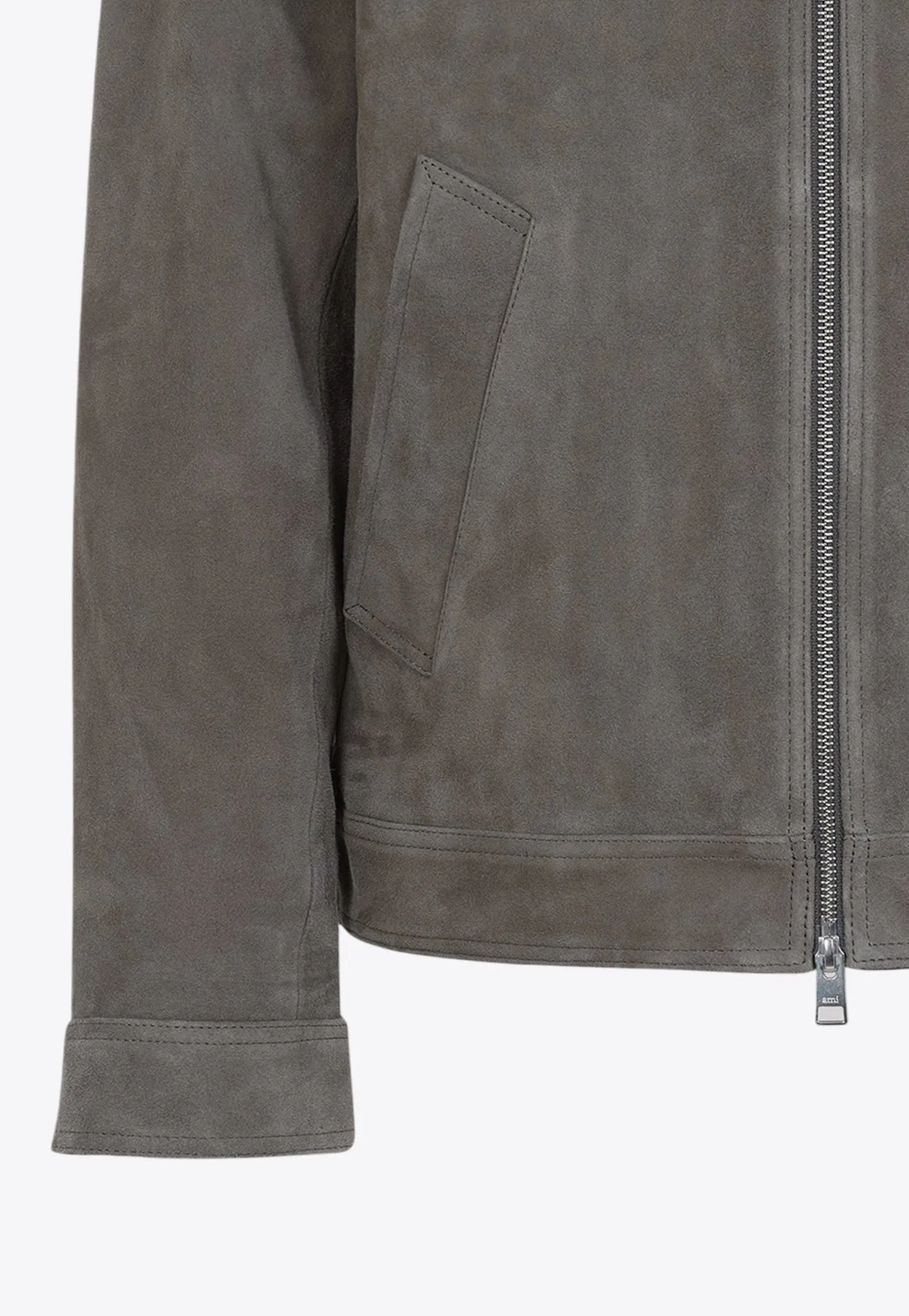 Suede Zip-Up Jacket