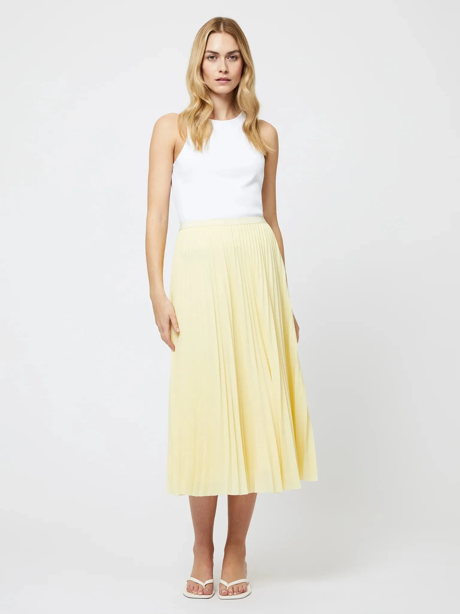 Sunburst Pleated Midi Skirt