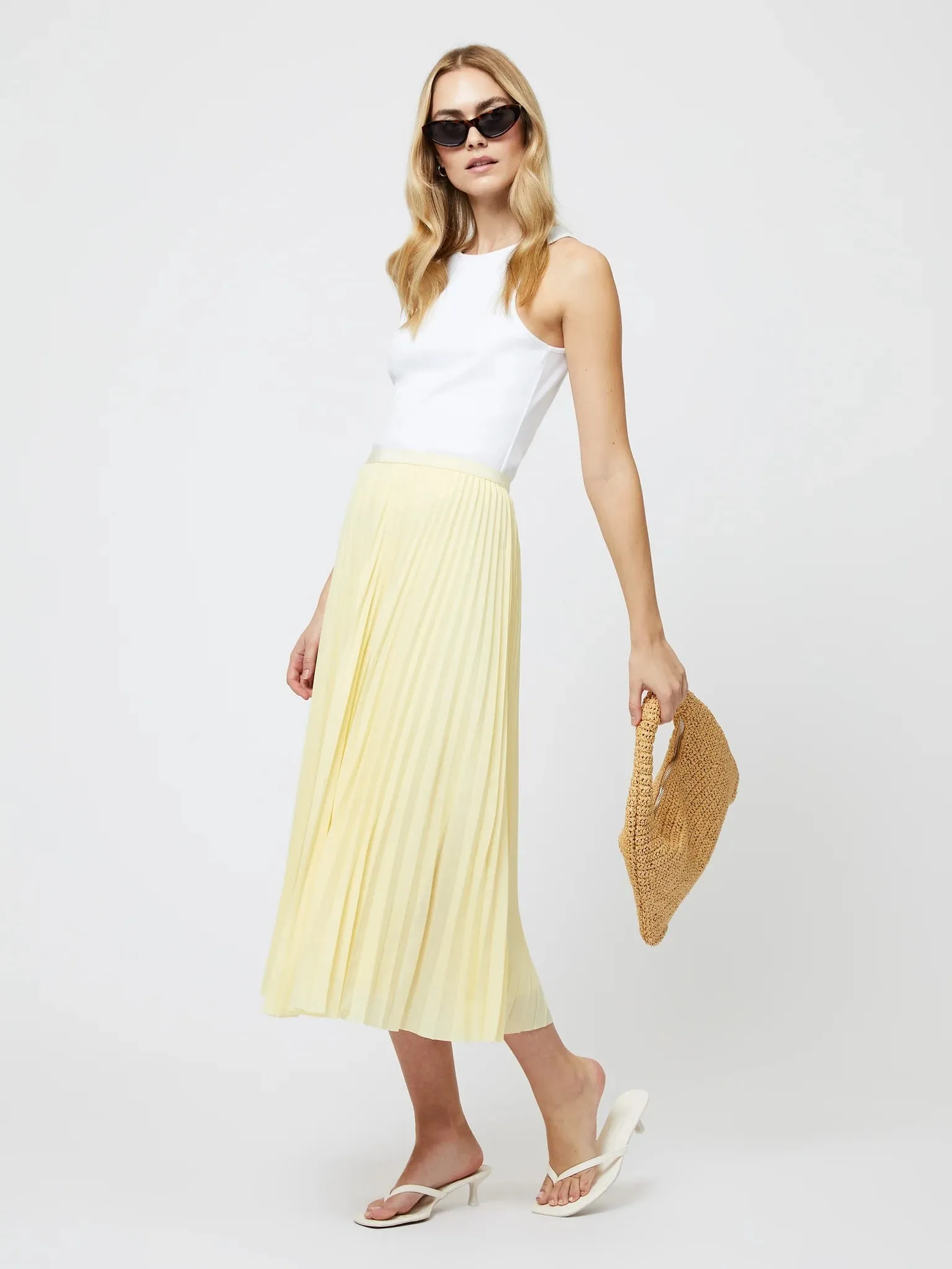 Sunburst Pleated Midi Skirt