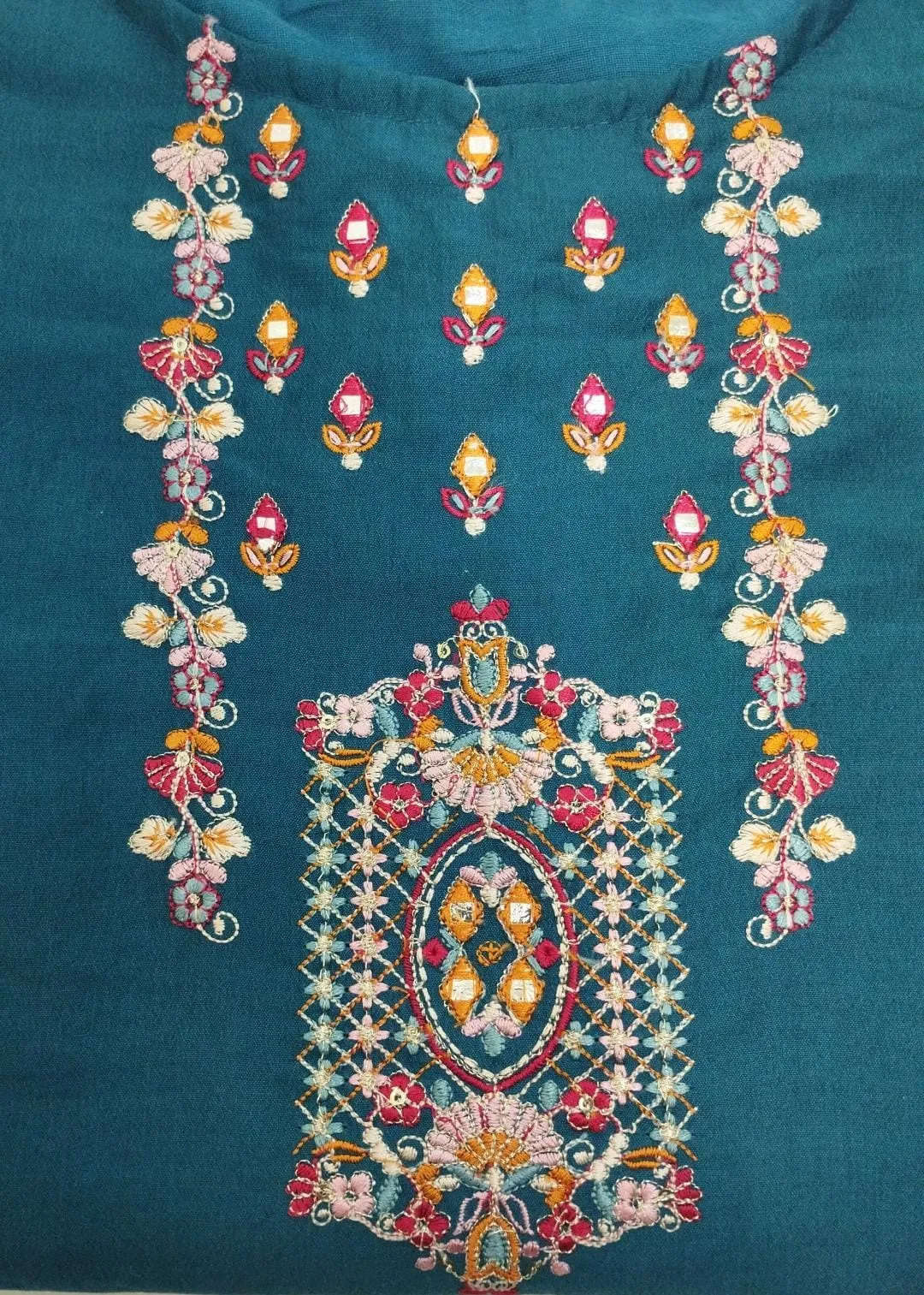TEAL AND PINK CONTRAST FESTIVE WEAR