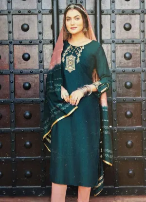 TEAL AND PINK CONTRAST FESTIVE WEAR