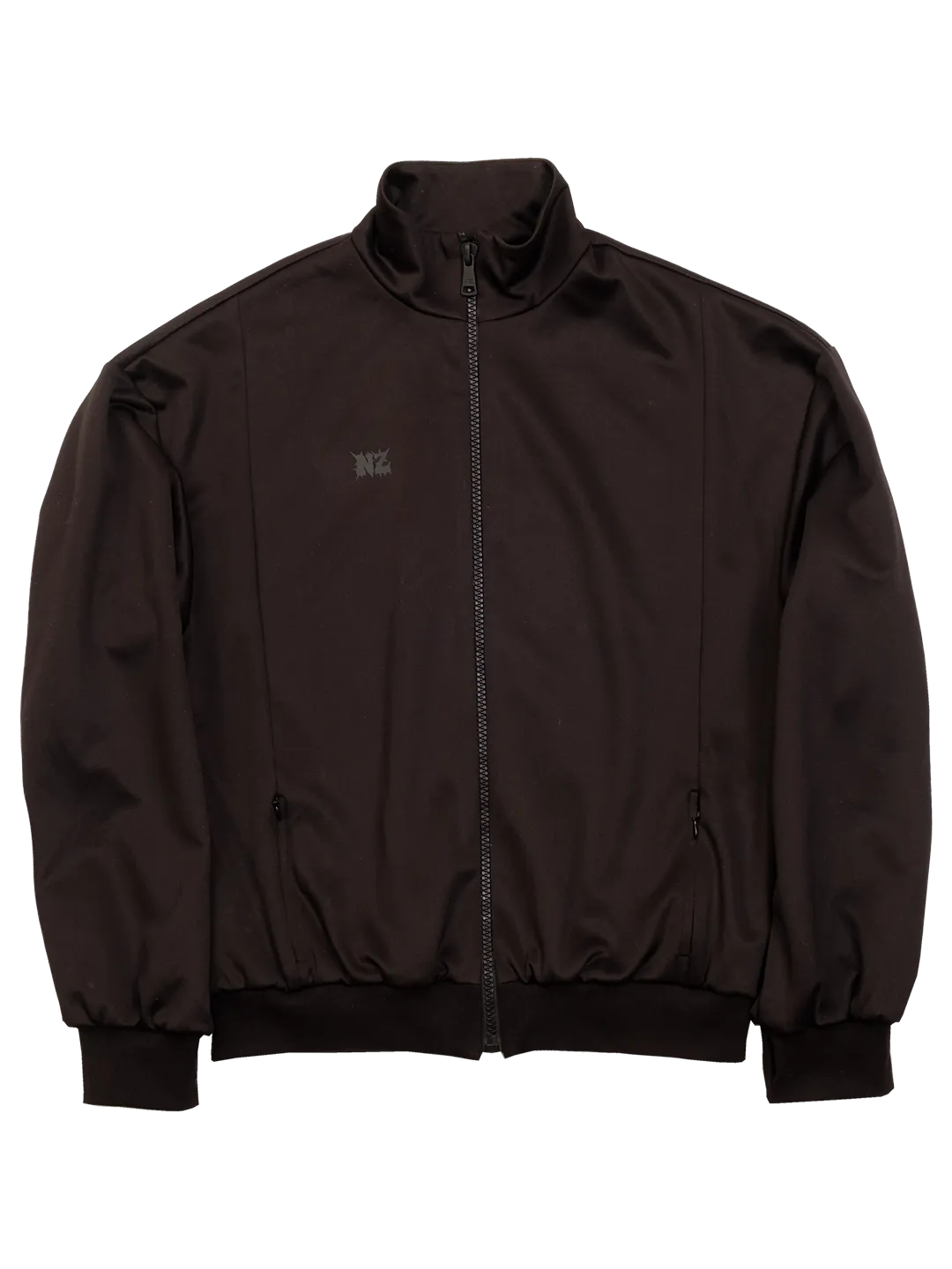 Techno Cotton Funnel Neck Zip Front Jacket