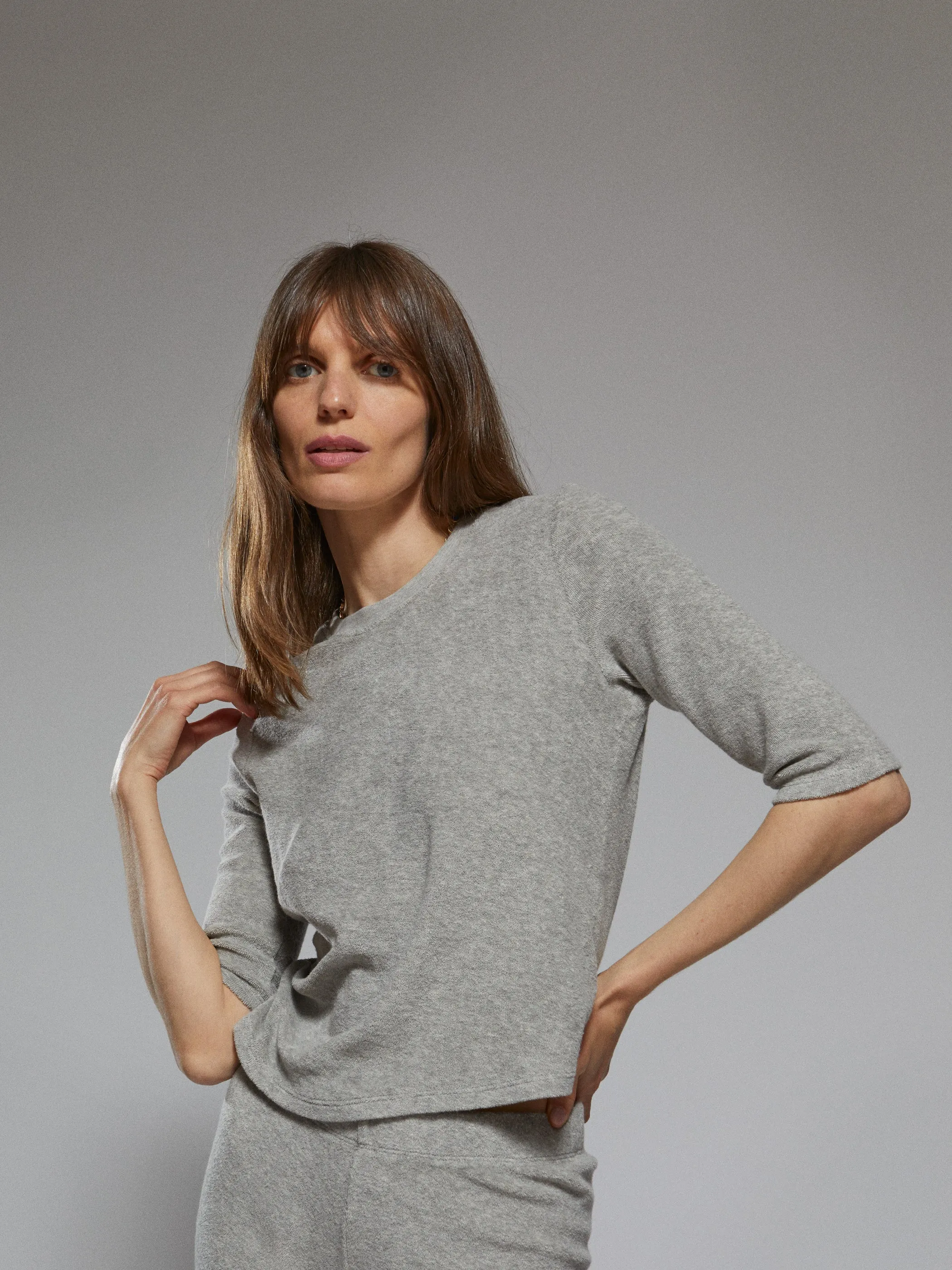 The Corfu Elbow Sleeve Crew in Terry