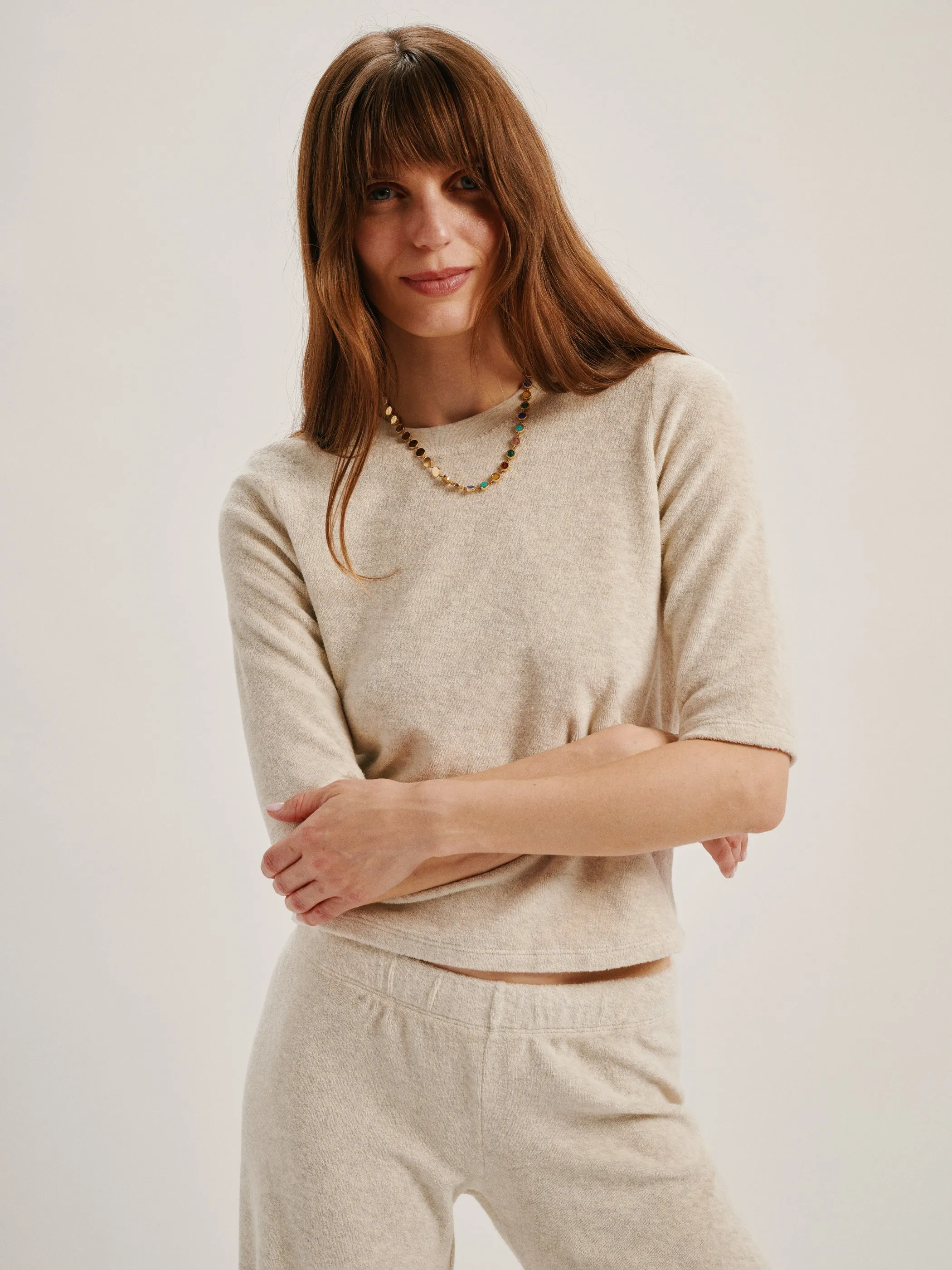 The Corfu Elbow Sleeve Crew in Terry
