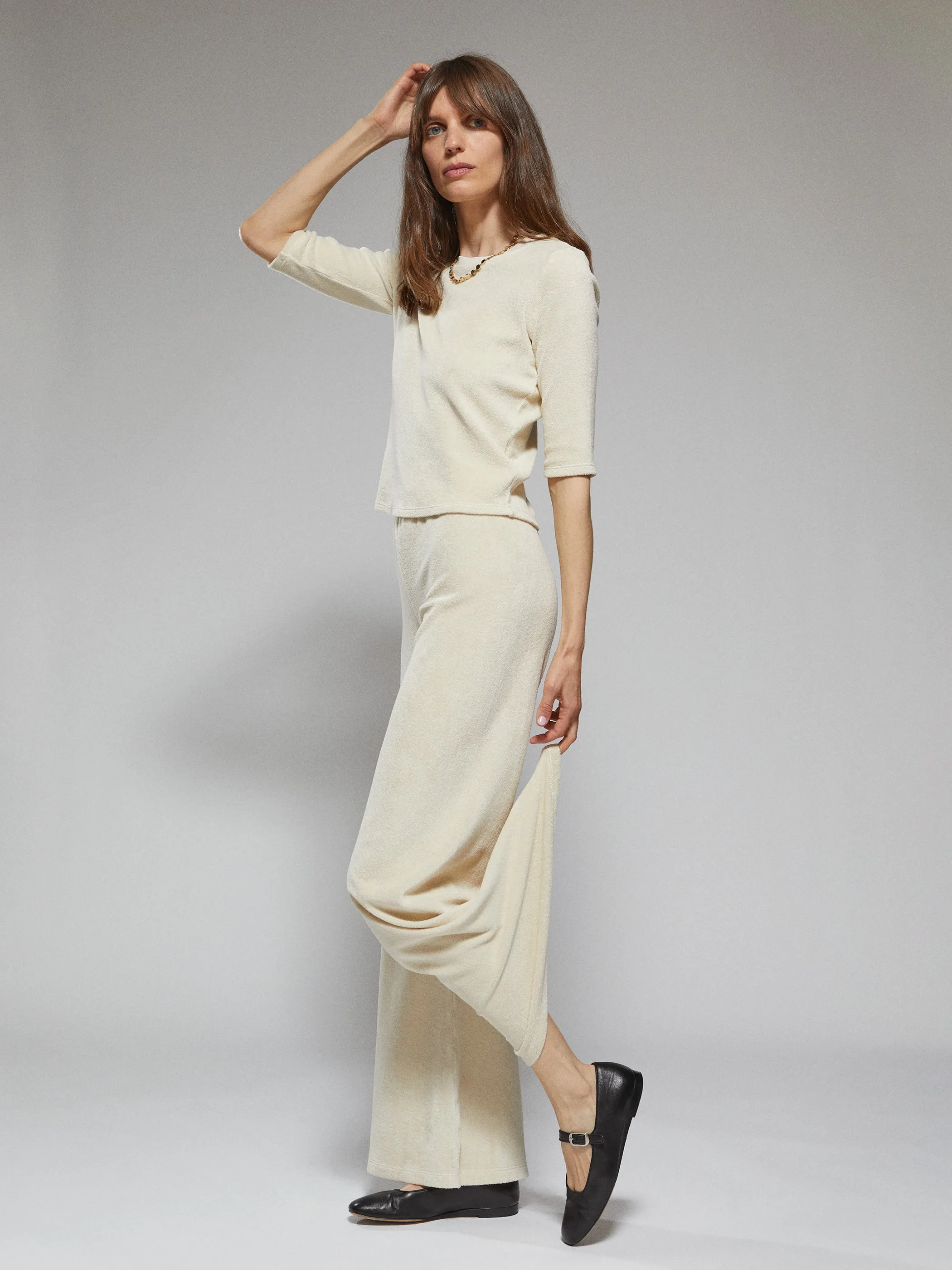 The Corfu Elbow Sleeve Crew in Terry