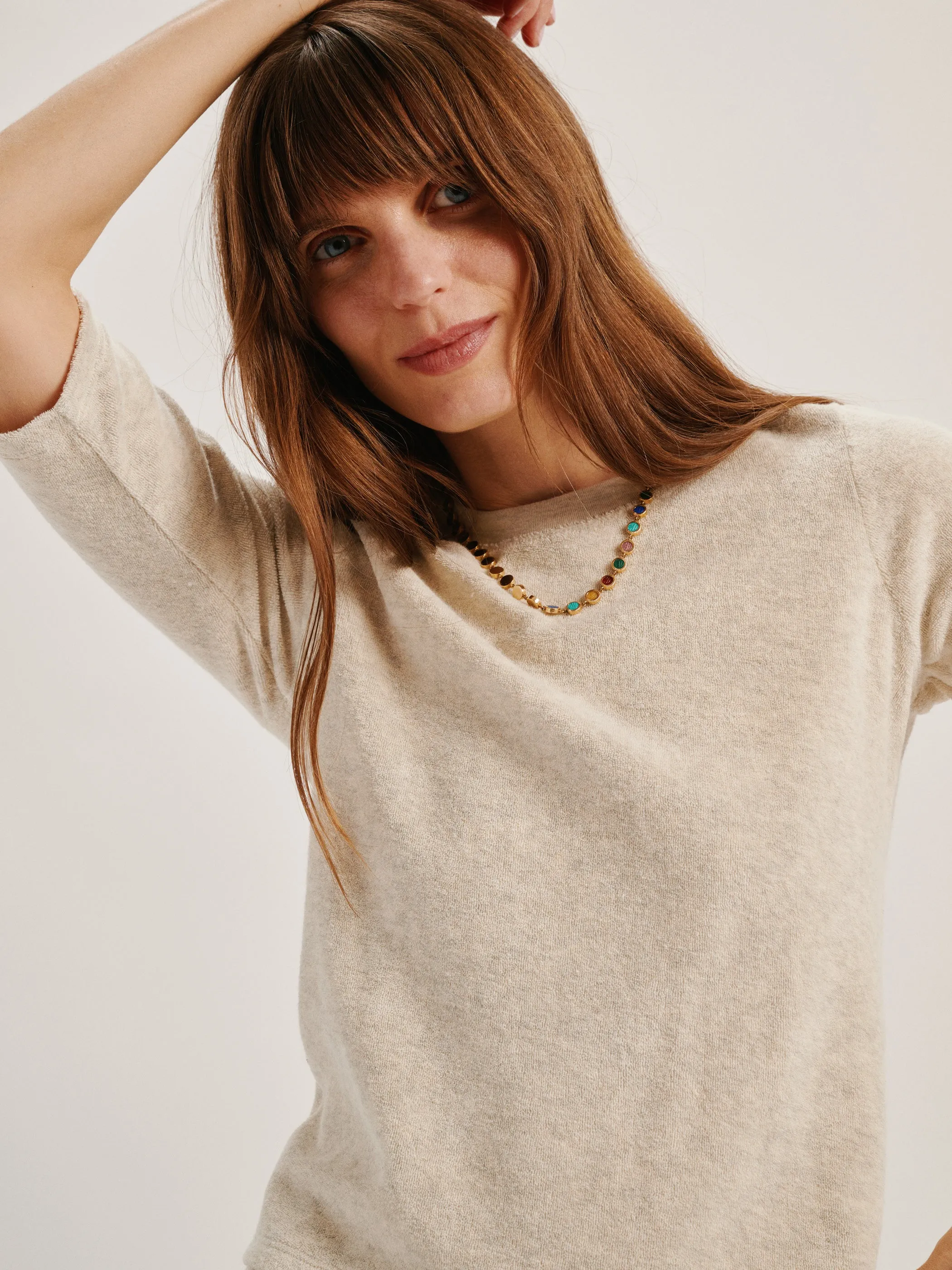 The Corfu Elbow Sleeve Crew in Terry
