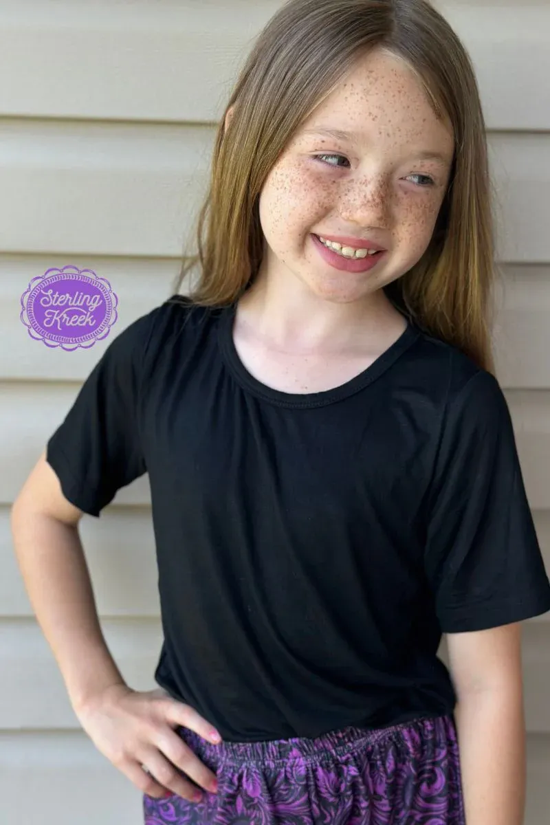 The Girls Simple Sterling Black Top