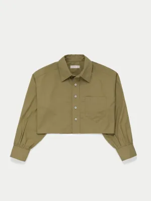 The Leuka Cropped Button-Up in Cotton Poplin