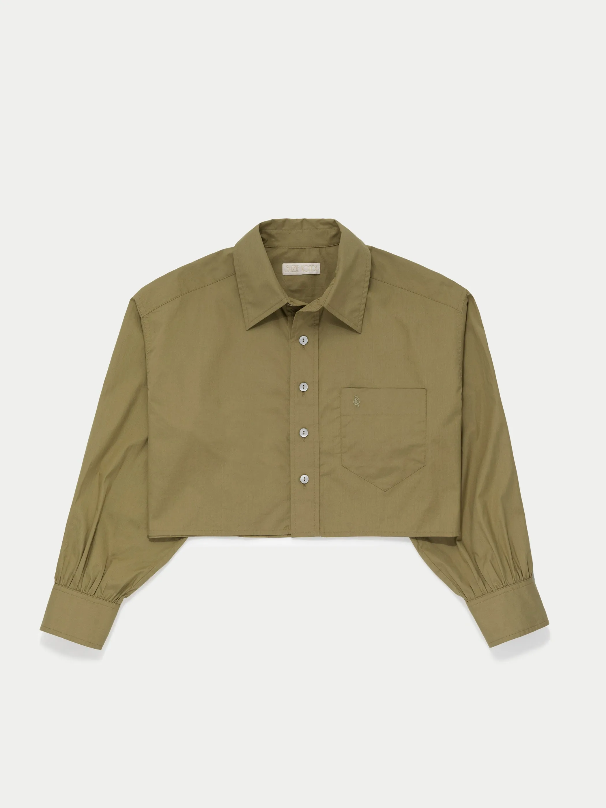 The Leuka Cropped Button-Up in Cotton Poplin