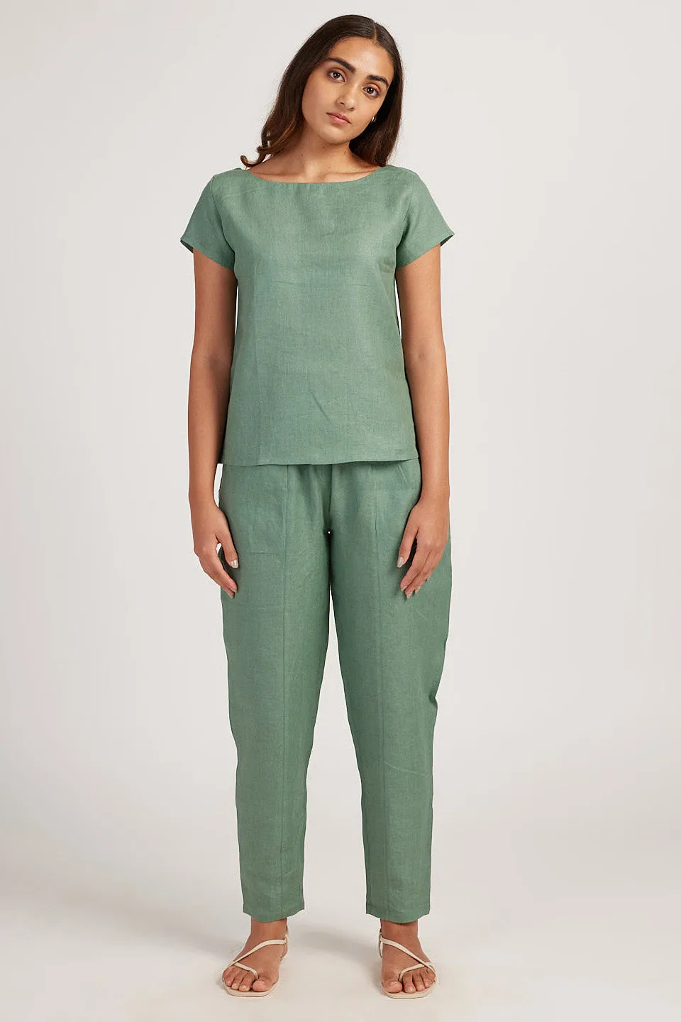 The Linen Boat Neck Top