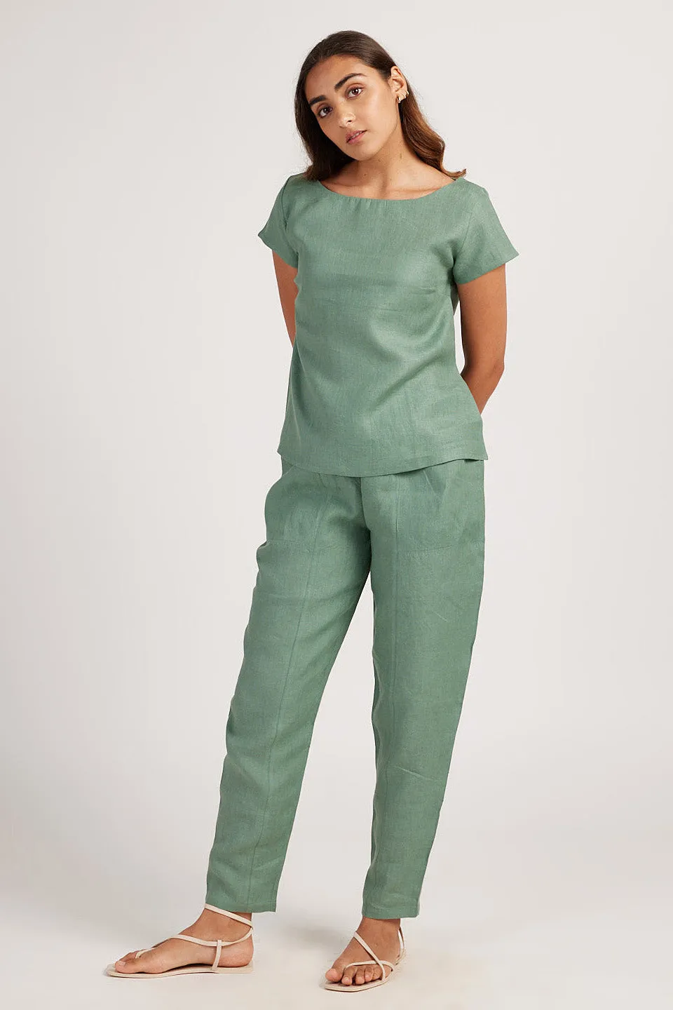 The Linen Boat Neck Top