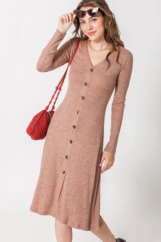 THELMA BROWN BUTTON DOWN DRESS