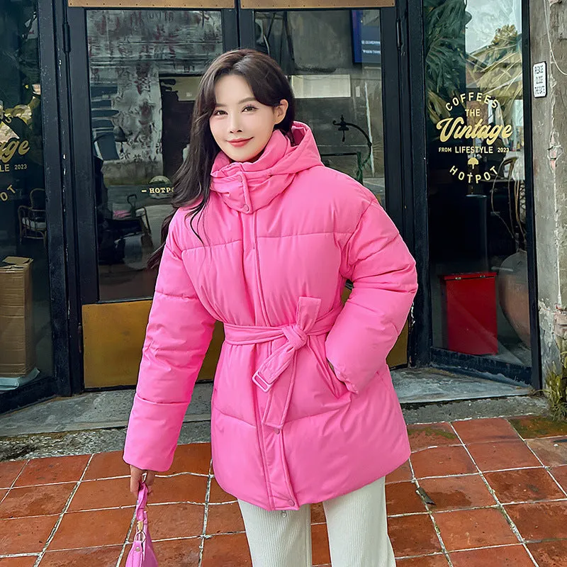Thickened Quilted Solid Puffer Jacket for Women