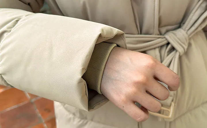 Thickened Quilted Solid Puffer Jacket for Women