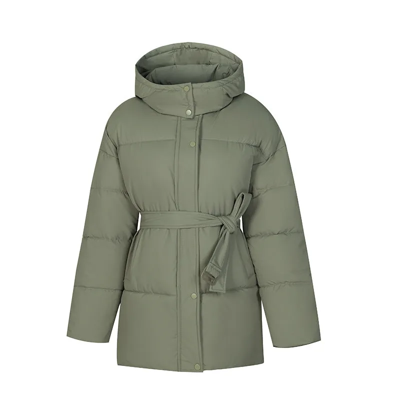 Thickened Quilted Solid Puffer Jacket for Women