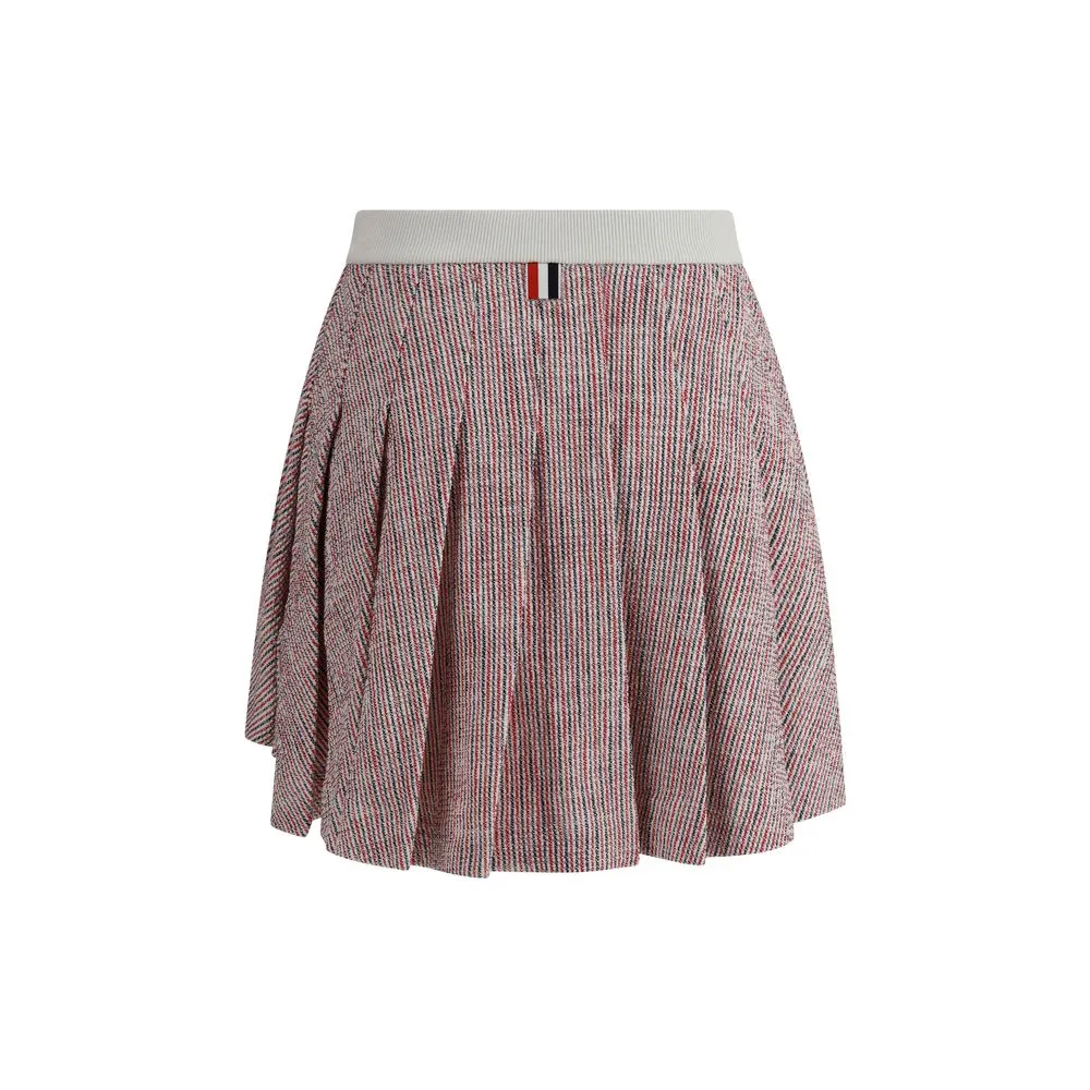 Thom Browne Tweed pleated desig Miniskirt