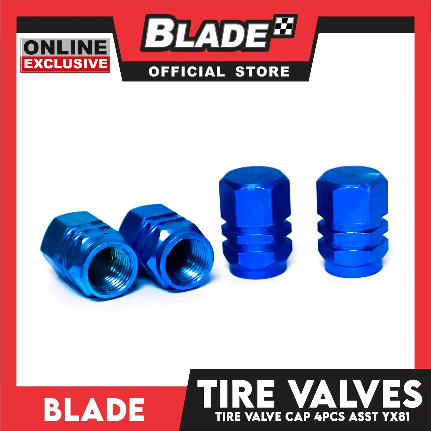 Tire Valve Cap YX81 Set Of 4pcs (Assorted Colors)