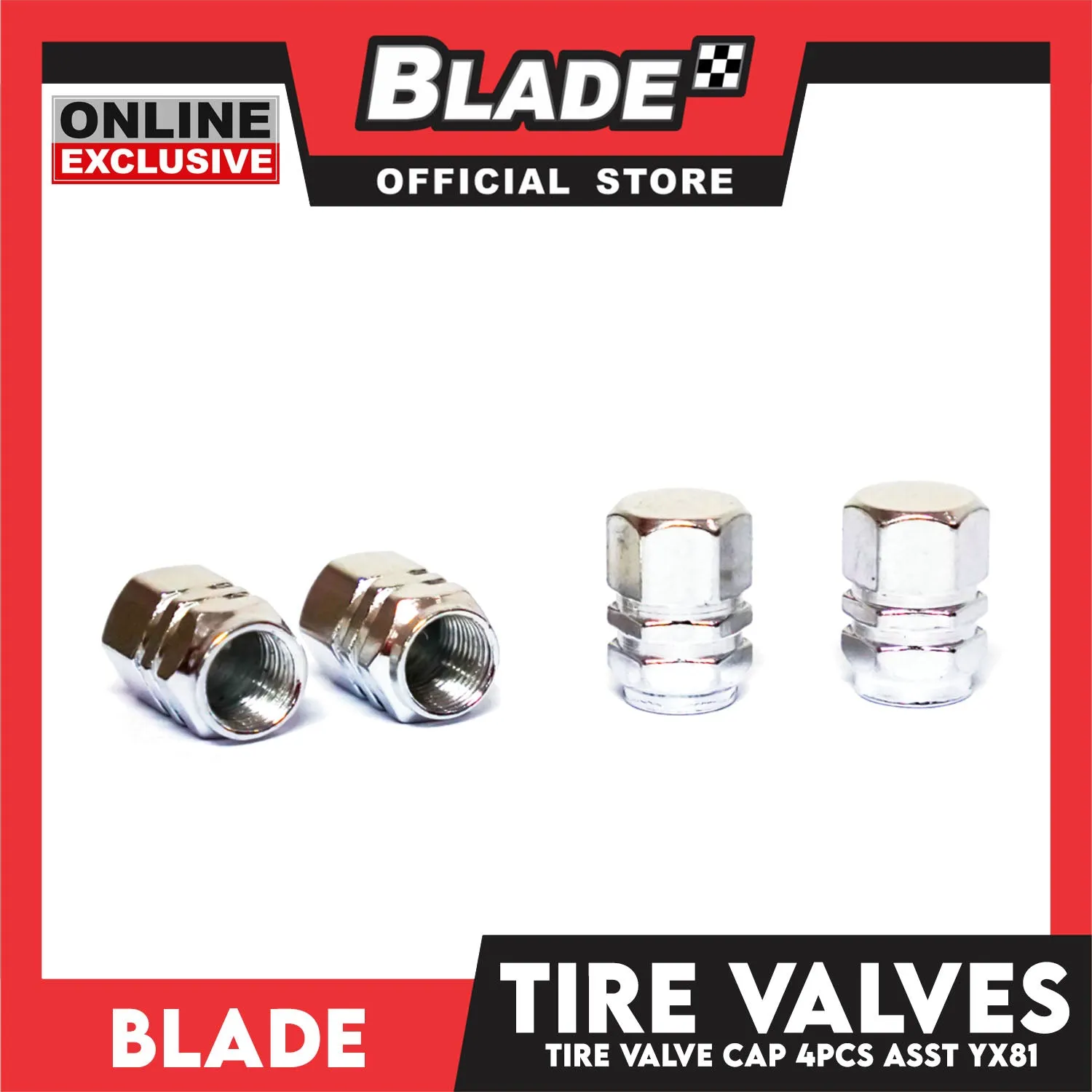 Tire Valve Cap YX81 Set Of 4pcs (Assorted Colors)