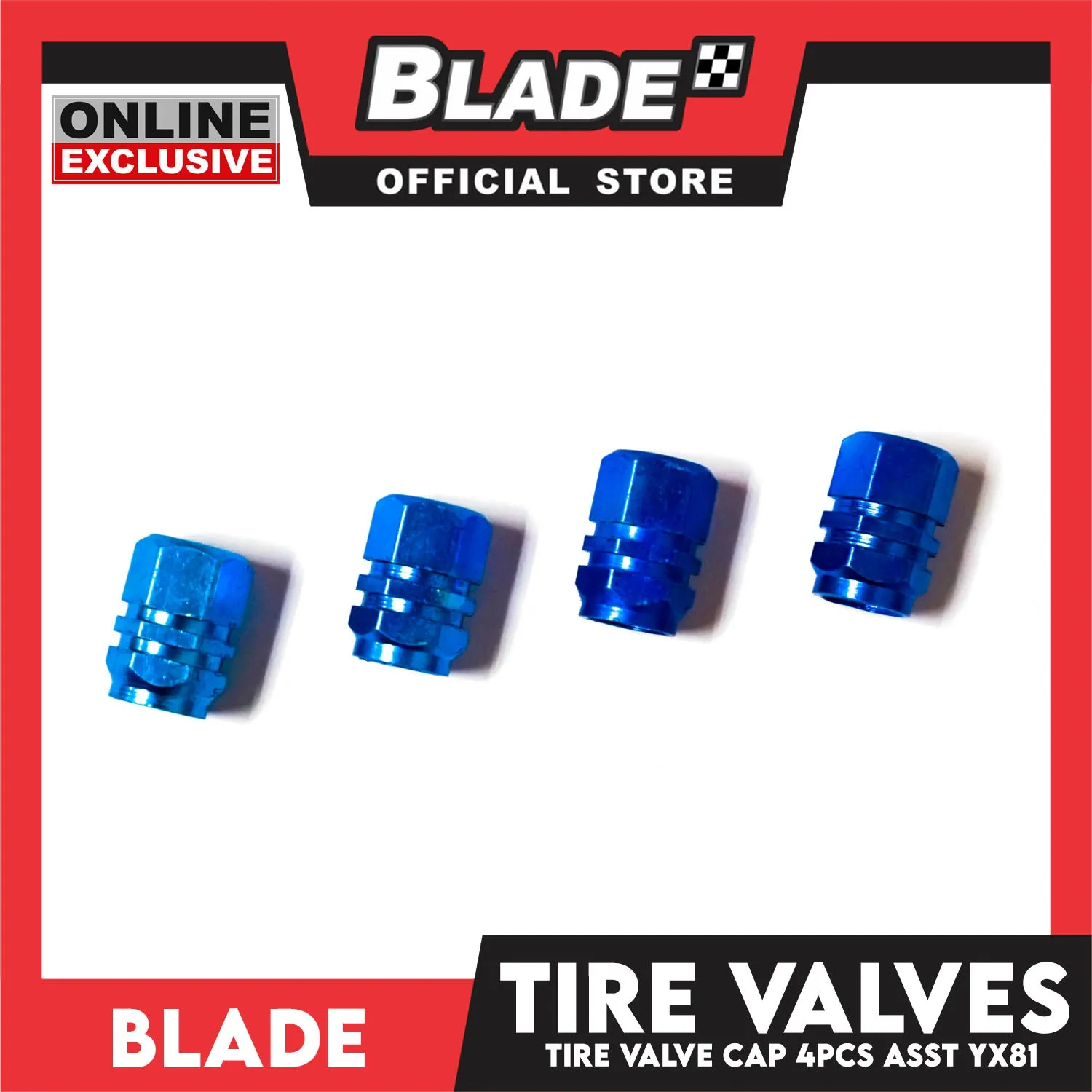 Tire Valve Cap YX81 Set Of 4pcs (Assorted Colors)
