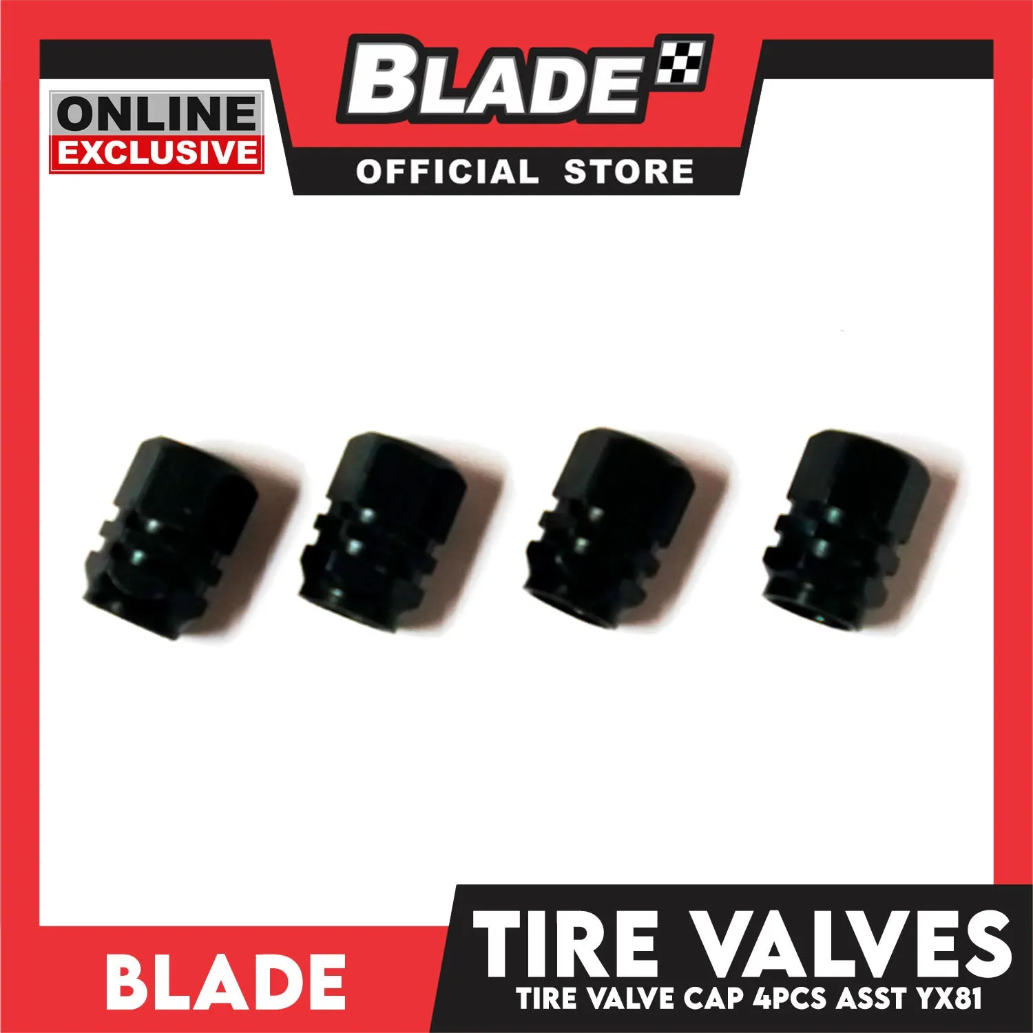 Tire Valve Cap YX81 Set Of 4pcs (Assorted Colors)