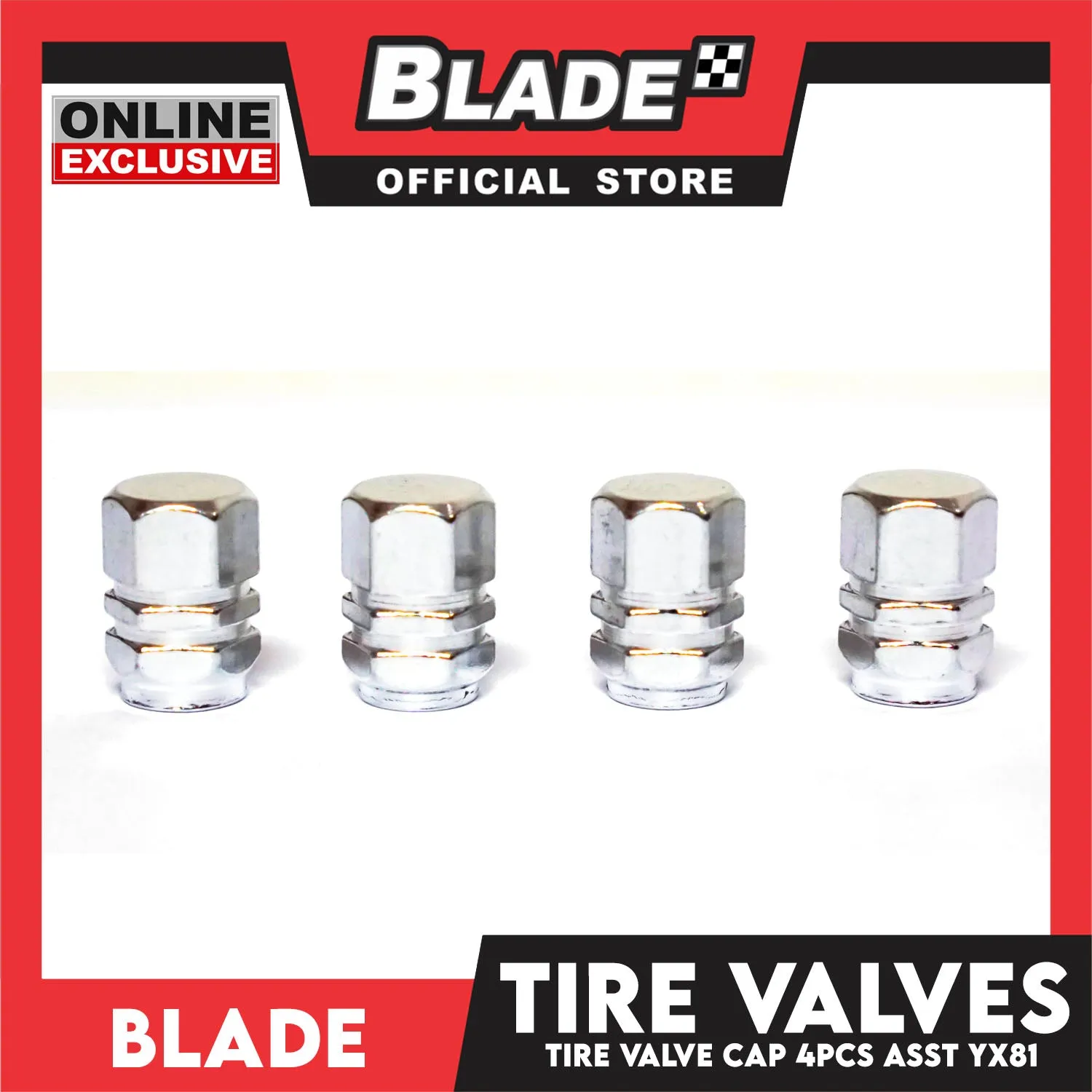 Tire Valve Cap YX81 Set Of 4pcs (Assorted Colors)