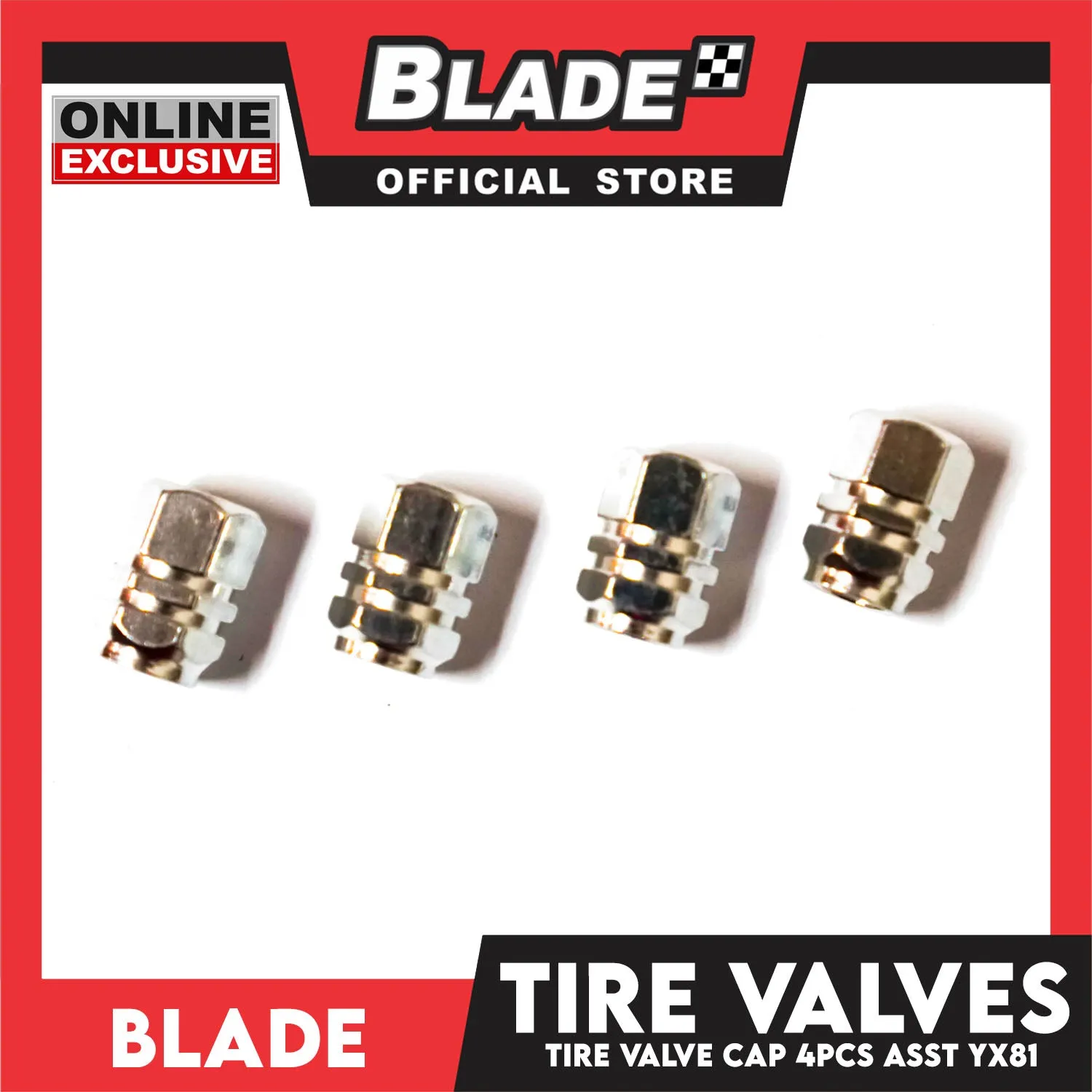 Tire Valve Cap YX81 Set Of 4pcs (Assorted Colors)