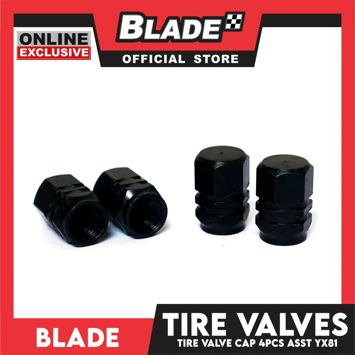 Tire Valve Cap YX81 Set Of 4pcs (Assorted Colors)