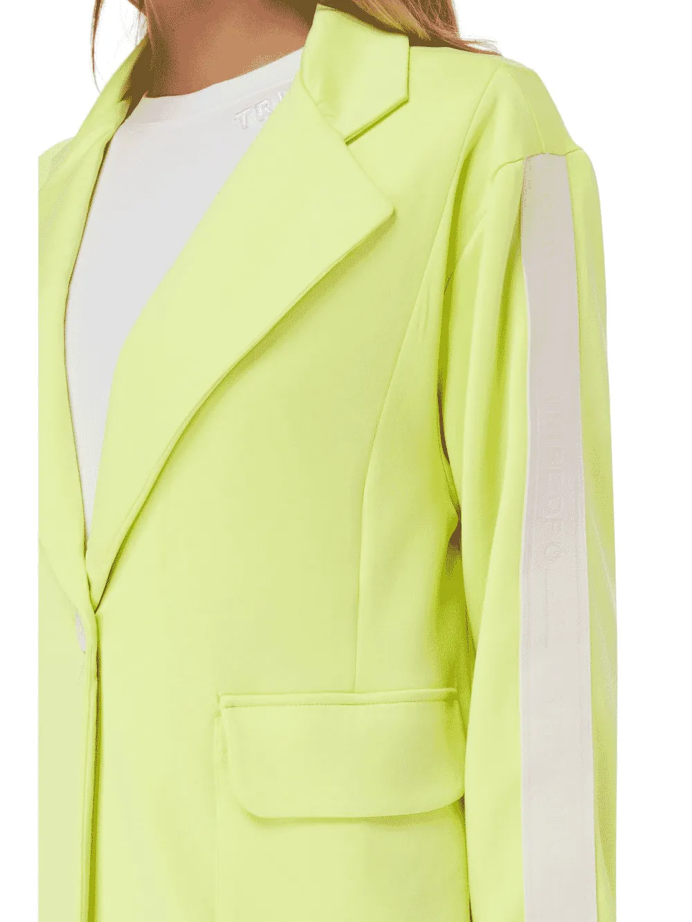 TRIBE OF 6 AISHA RECYCLED OVERSIZED STRETCH BLAZER WITH TAPE DETAIL