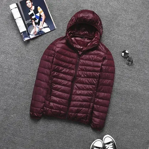 Ultralight down jacket - hood - zip - lightweight puffer jacket - winter jackets for men
