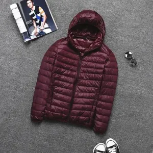Ultralight down jacket - hood - zip - lightweight puffer jacket - winter jackets for men
