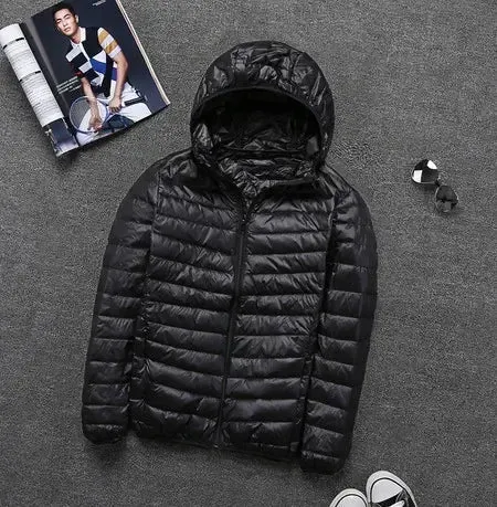 Ultralight down jacket - hood - zip - lightweight puffer jacket - winter jackets for men