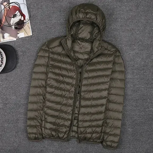 Ultralight down jacket - hood - zip - lightweight puffer jacket - winter jackets for men