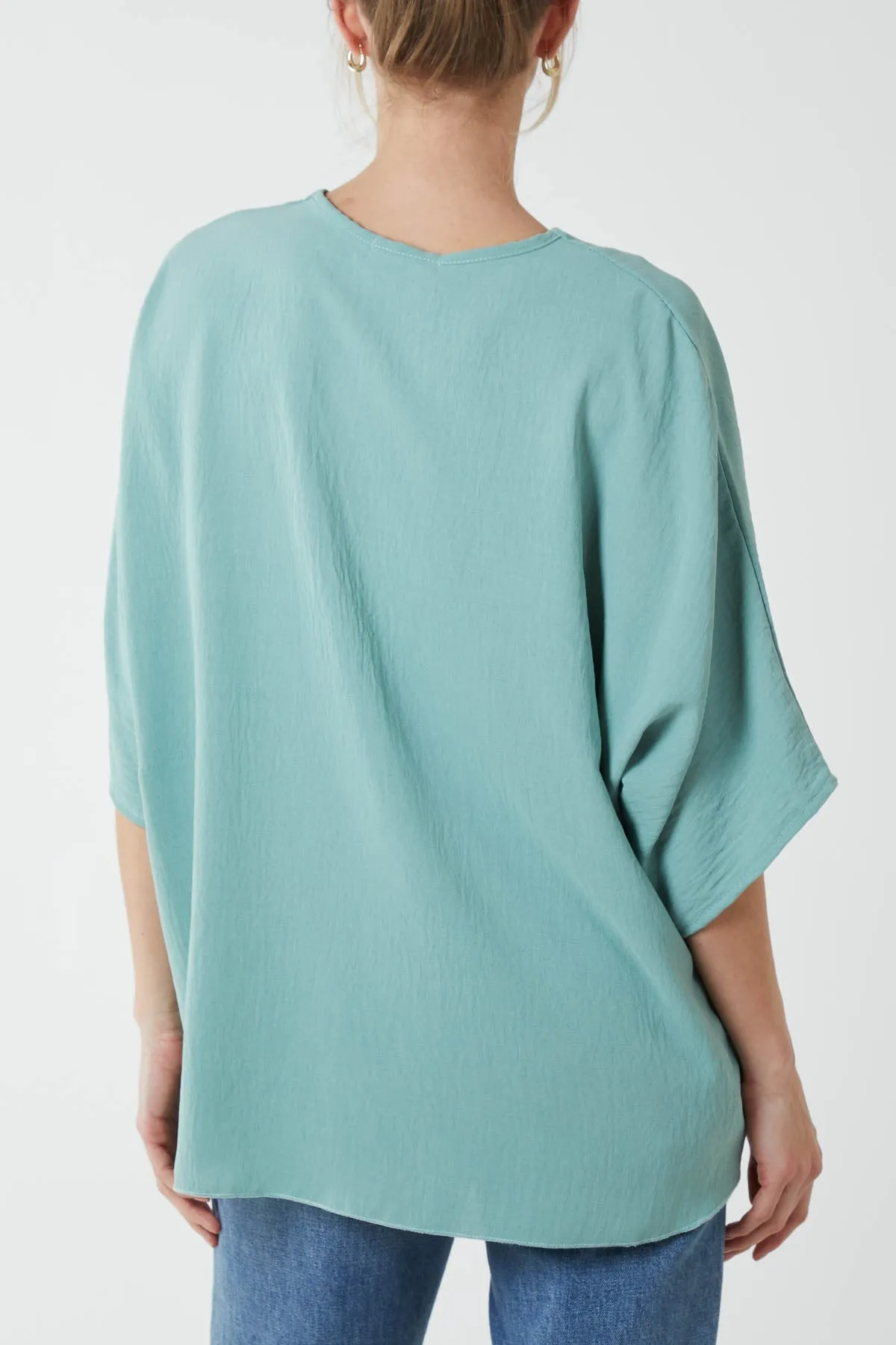 V-Neck Centre Front Tie Hem Blouse