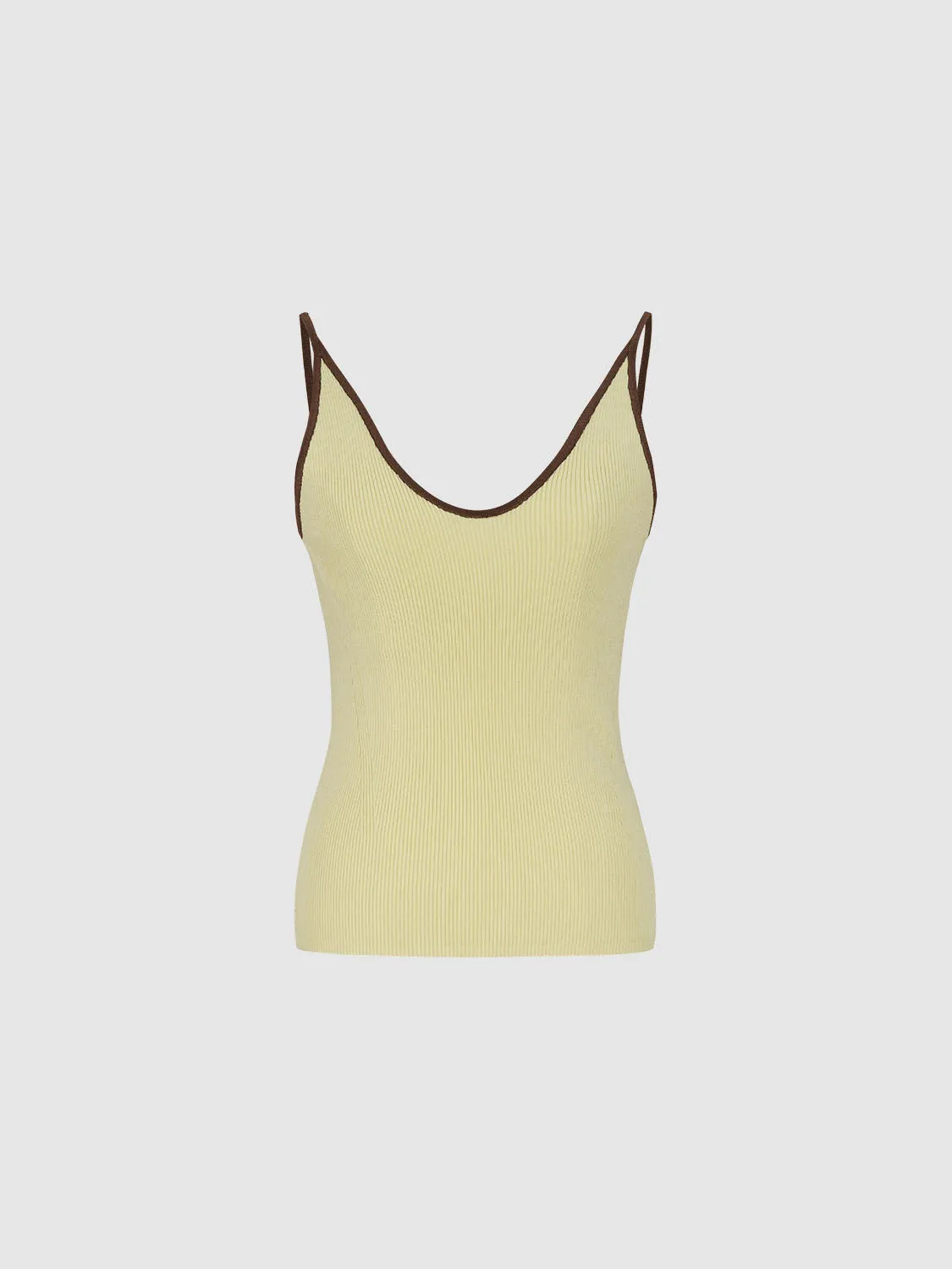 V-Neck Knitted Cami Tops