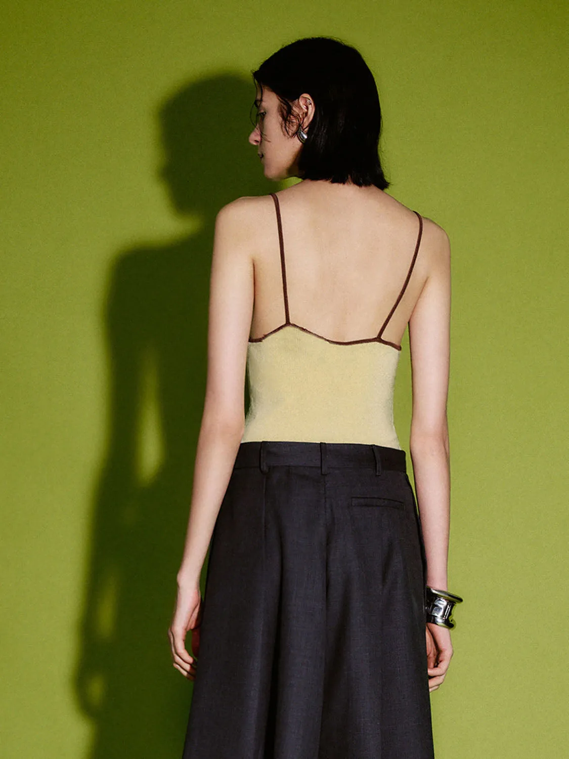 V-Neck Knitted Cami Tops