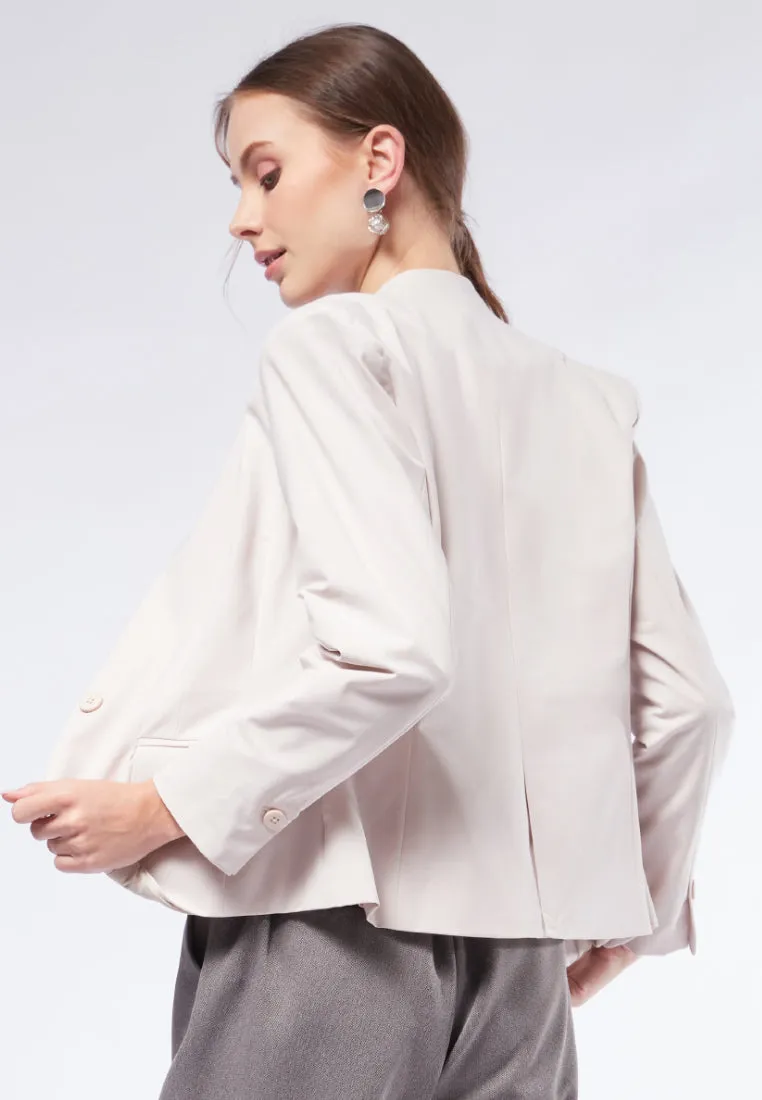 V-Neck Long Sleeve Blazer