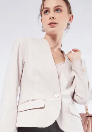 V-Neck Long Sleeve Blazer