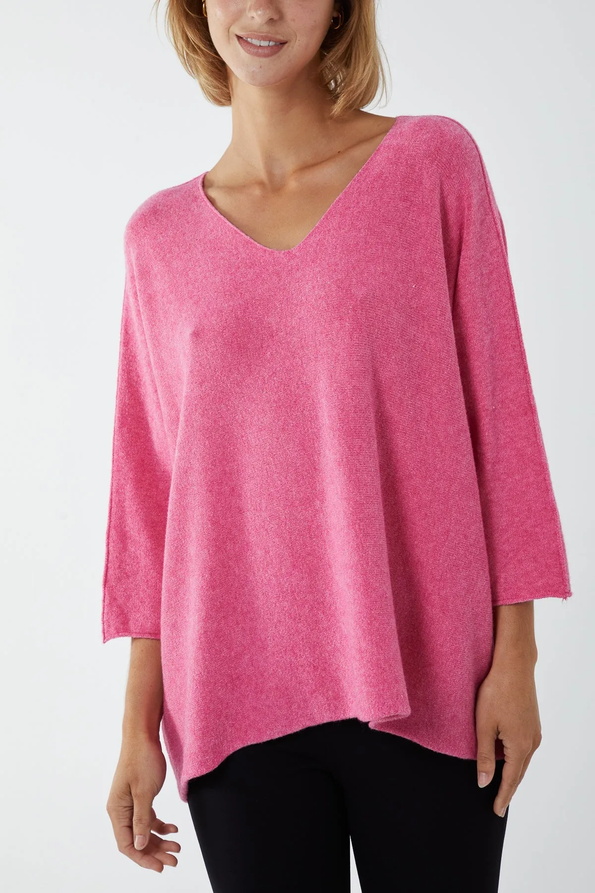 V-Neck Oversized Fine Knit Jumper