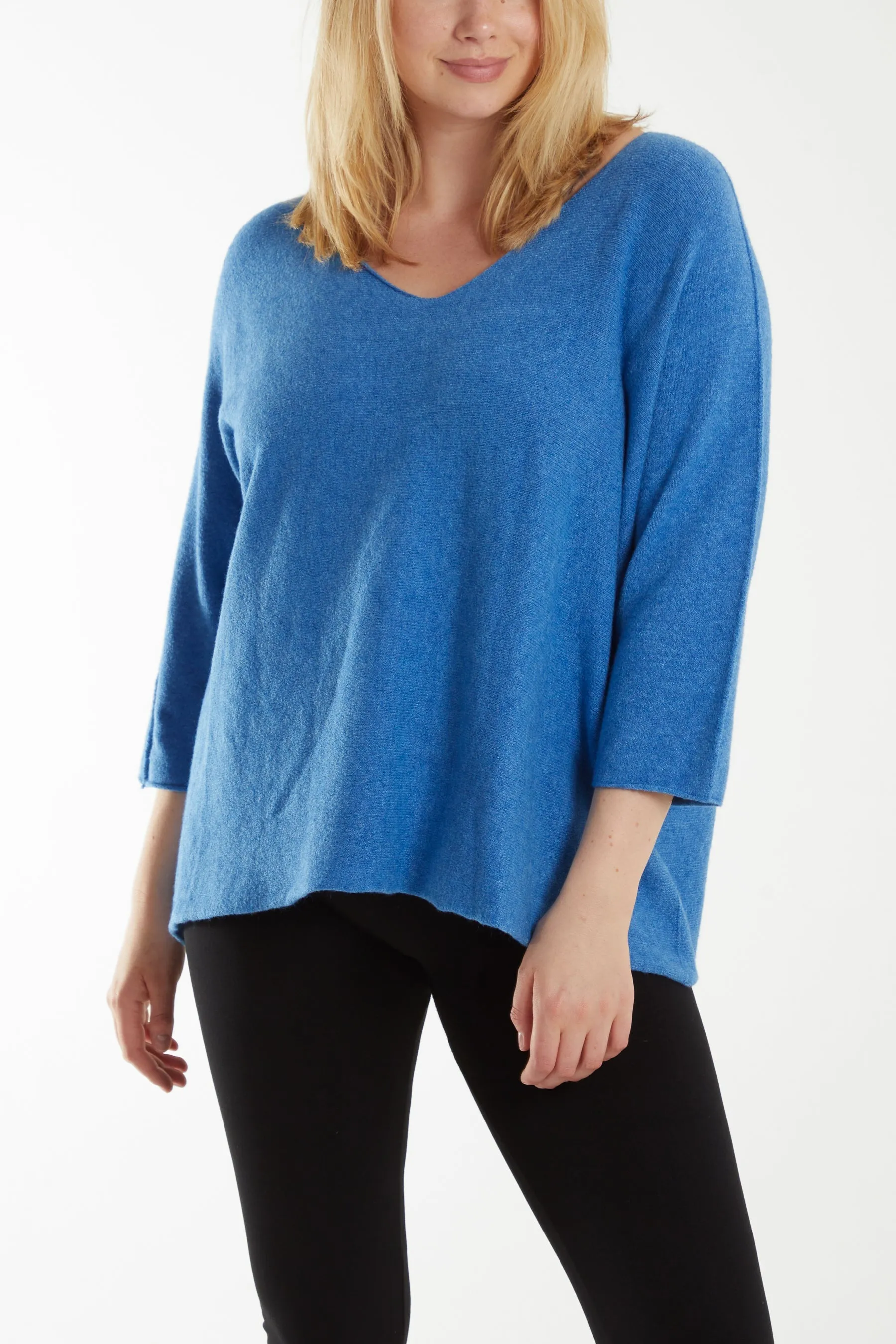 V-Neck Oversized Fine Knit Jumper