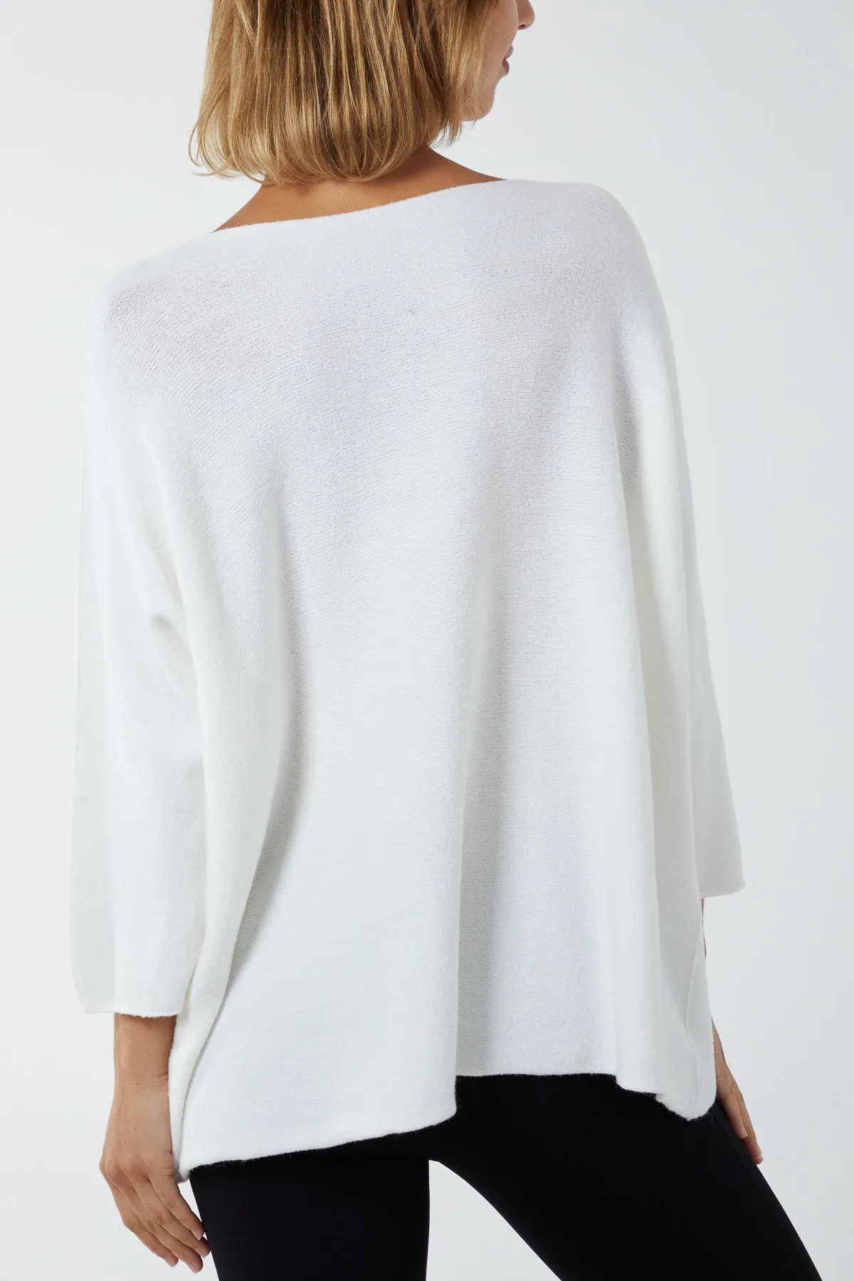 V-Neck Oversized Fine Knit Jumper