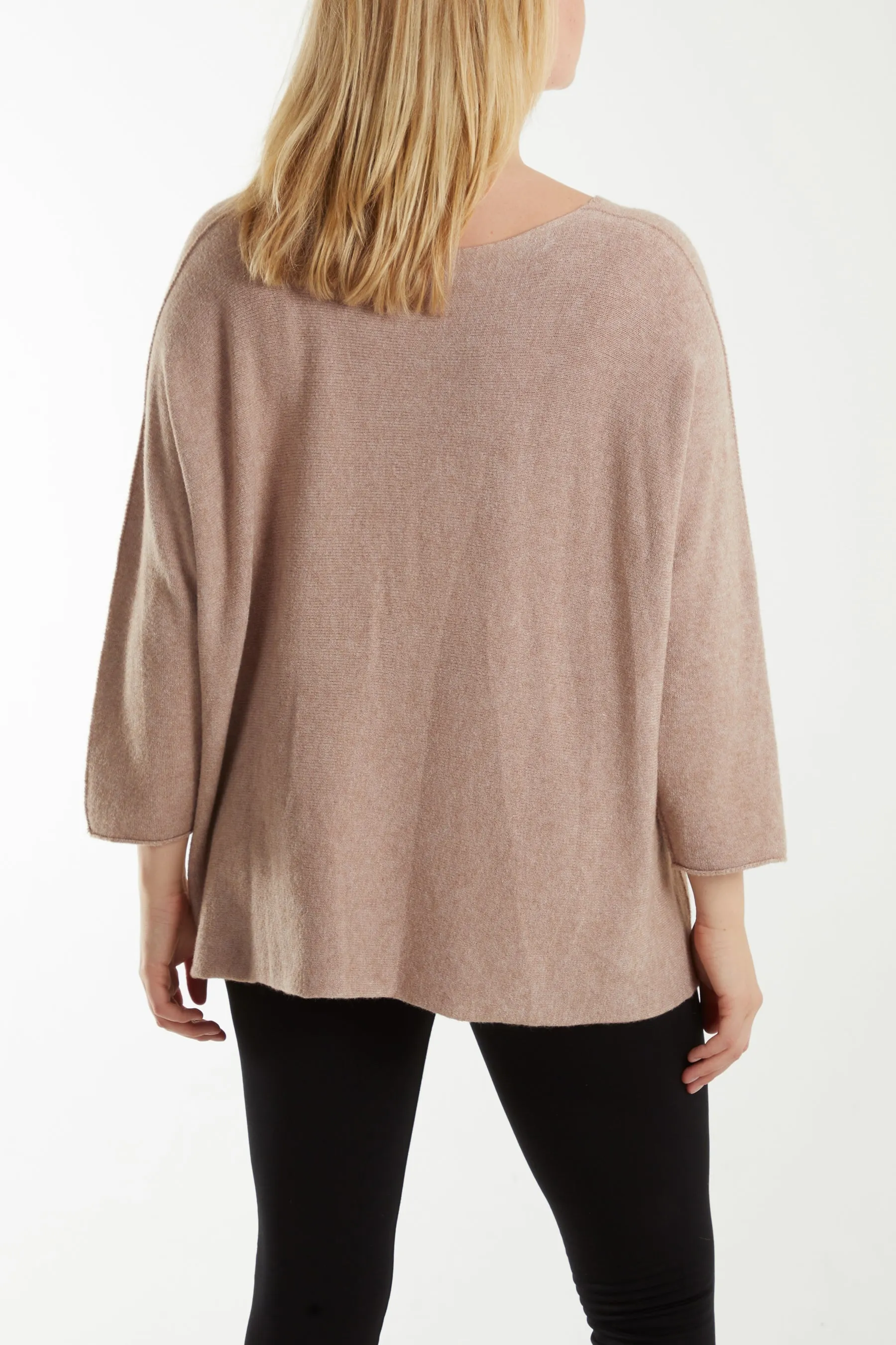 V-Neck Oversized Fine Knit Jumper