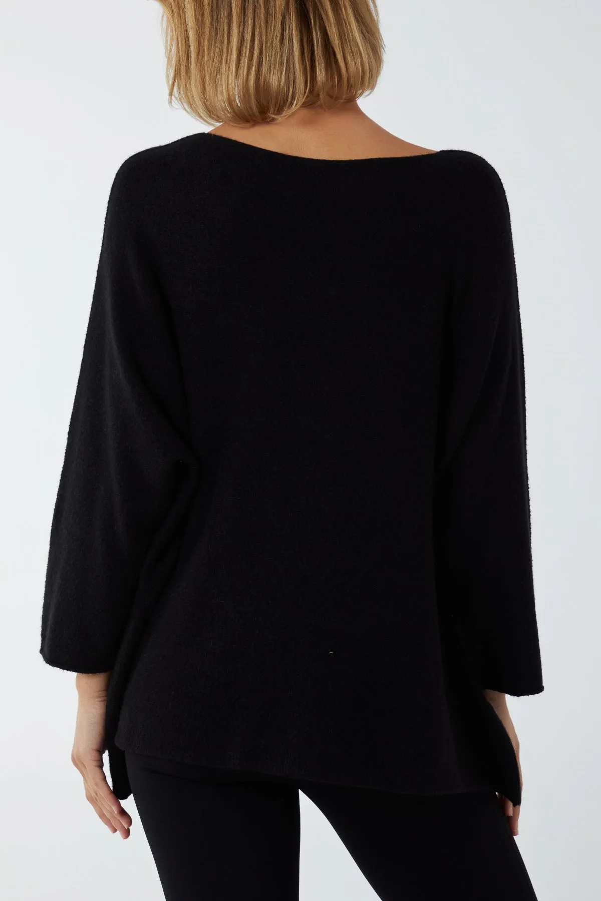 V-Neck Oversized Fine Knit Jumper